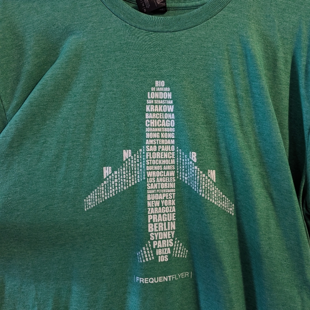 Unisex aviation and travel graphic t size xl